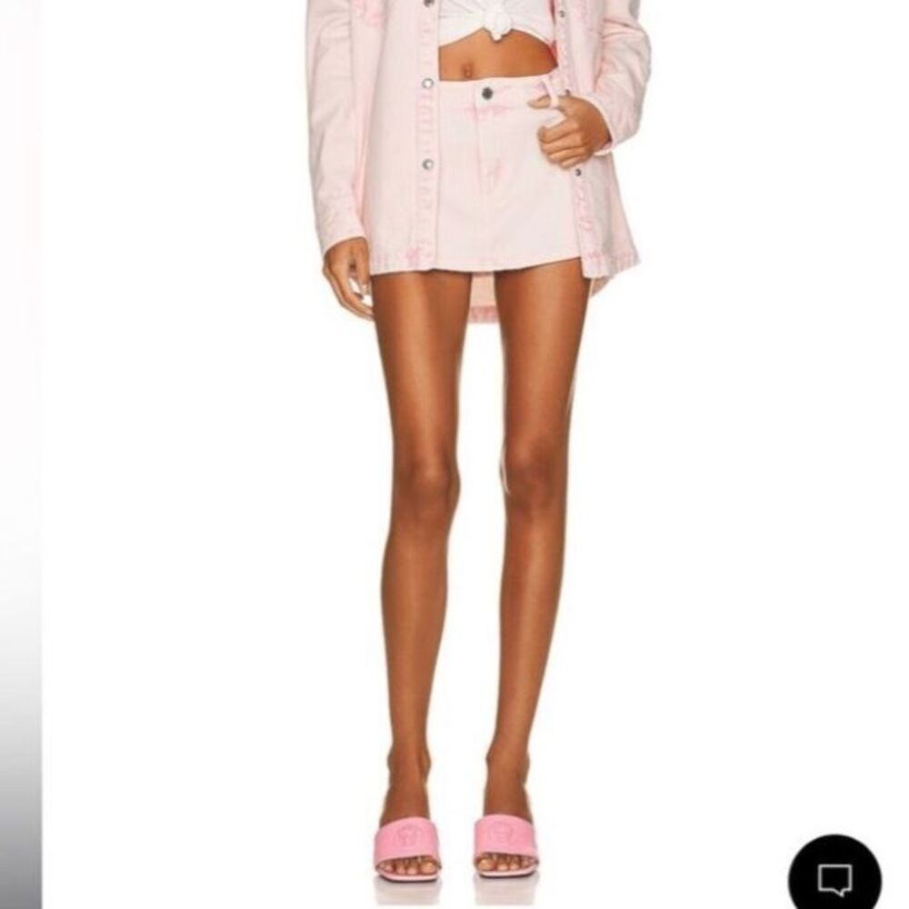 NWT‎ SER.O.YA Zuri Denim Skirt in Bleach Pink Size 27